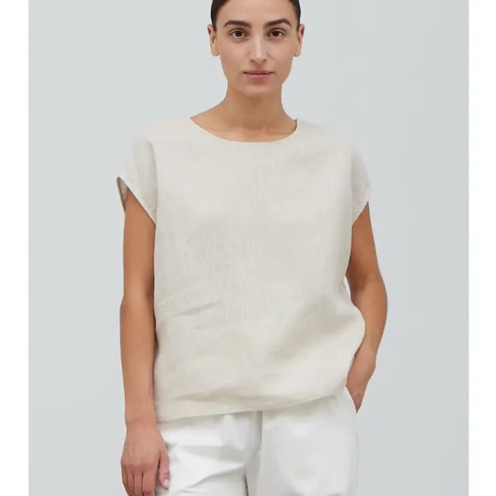 Grade + Gather - Linen Shell Top - Greige